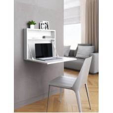 Настенный откидной стол для ноутбука "HOLIDAYS" квадратный (цвет белый)
